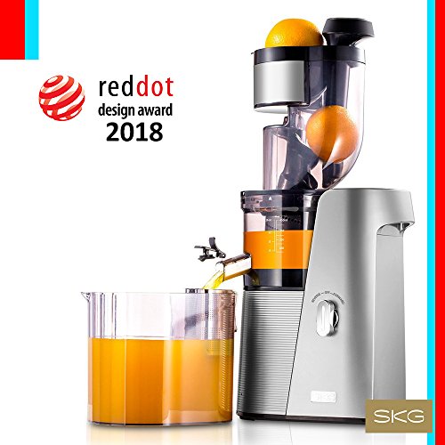 SKG Cold Press Juicer High Yield Juice Extractor, Quiet Anti-Oxidation Easy to Clean 36 RPM 250W AC Motor & Large 3.15â€Turn Over Wide Mouth the Best Fruit and Vegetable Slow Masticating Juicer Mother