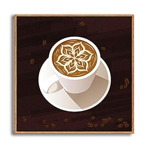 Framed Canvas Home Artwork Decoration Coffee Canvas Wall Art for Living Room, Bedroom - 16x16 inches