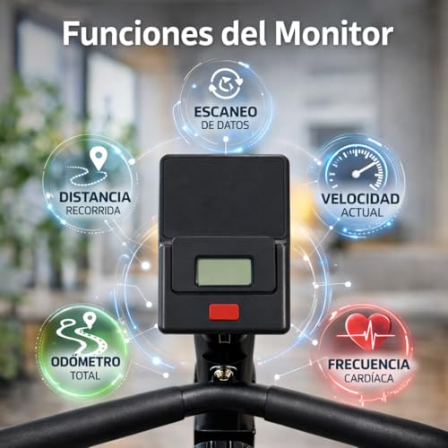 RESTSUKO Bicicleta Estática Reclinada Mayores, Bici Fija Magnética Silenciosa con 8 Niveles, Volante 2.6KG, Pantalla Monitor, Asiento Ergonómico, Soporta hasta 150 KG, Ideal para Gimnasio en Casa y Rehabilitación 123x63x100CM