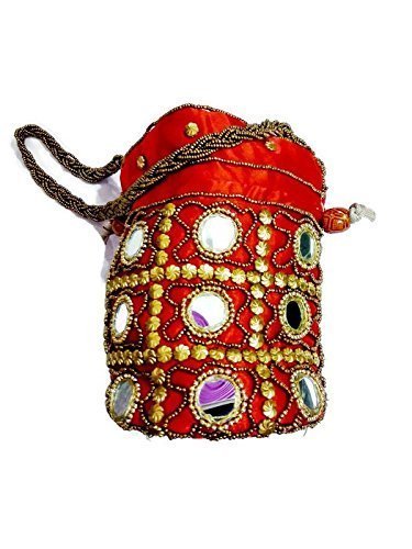 fashion bizz women's clutch potli bag - set of 6(aadsa, multicolour)