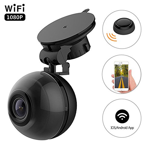 PEMENOL WiFi Dash Cam FHD 1080P Mini Dashboard Camera 140Â° Wide Angle Car DVR with Super Night Vision, G-Sensor, Loop Recording, Motion Detection, 360Â° Rotate Bracket, iOS & Android APP, Black