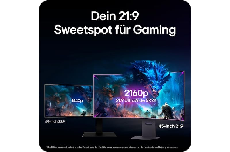 LG Ultragear™ 45GX950A-B.AEU (45 Zoll) 21:9 Curved 800R 5K2K OLED Gaming-Monitor, 165Hz/330Hz, AMD FreeSync™ Premium Pro, DisplayHDR™ True Black 400, 2X HDMI 2.1, Schwarz 6