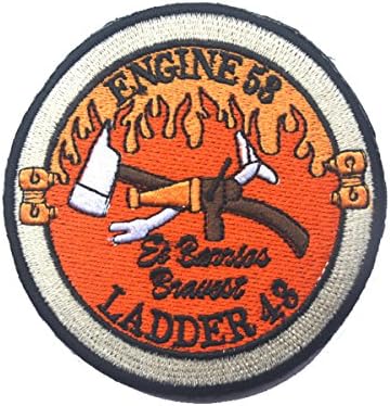 RED WINGS ENGINE 58 LADDER 48 Firefighter Military Morale for Coat Cloth