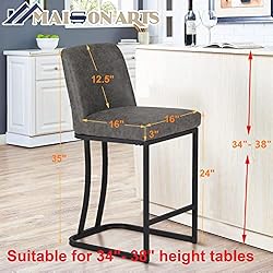 MAISON ARTS Counter Height 24" Bar Stools Set of 2