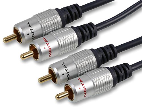 Pro Signal 2m RCA Stereo Audio Lead – 2x Phono Male to 2x Phono Male, Gold-Plated, OFC Cable, Blue – PSG00794