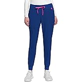 Med Couture Scrub Pants for Women Mid Rise Scrub Jogger with 5 Pockets Rib-Knit Cuffs with Drawstring Waistband MC102