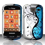 Samsung Brightside U380 (Verizon) Blue/Silver Vines Design Hard Case Snap On Protector Cover