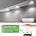 Ustellar Updated LED Under Cabinet Lighting Kit, 1020lm Under Counter Lights, Hand Wave Activated Puck Lights, DC 12V Kitchen Lighting, Closet Lights, 6000K Daylight White, Set of 6