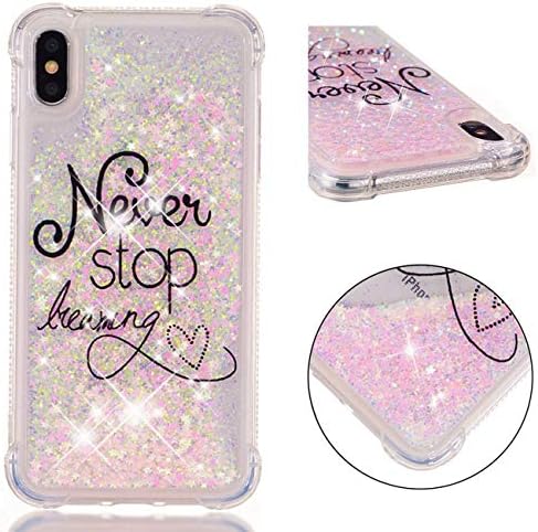 TOYYM Shockproof Case for iPhone Xs Max,Bling Liquid Glitter Case Air Cushion Drop Resistant Soft TPU Bumper Gel Protective Case Cover Compatible with iPhone Xs Max,Dreaming