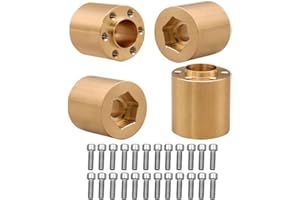 MUHIKRT Brass Weights 6mm 9mm 12mm 15mm 22mm Wheel Hex Hub Widen Adapter for 1/10 RC Crawler 1.9 2.2 Wheels Rims SCX10 TRX4 (22mm)