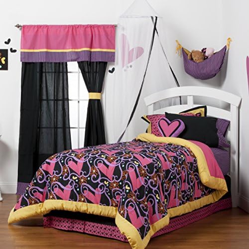 One Grace Place Sassy Shaylee Growth Chart Decal, Black, Pink, and Purple