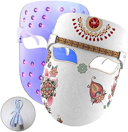 Light Therapy Mask Acne Treatment USB 3 Colors LED Facial Photon Rejuvenation Anti-Ageing Whitening Wrinkle Freckle Removal Masks Individually Lights of Red/Blue/Orange