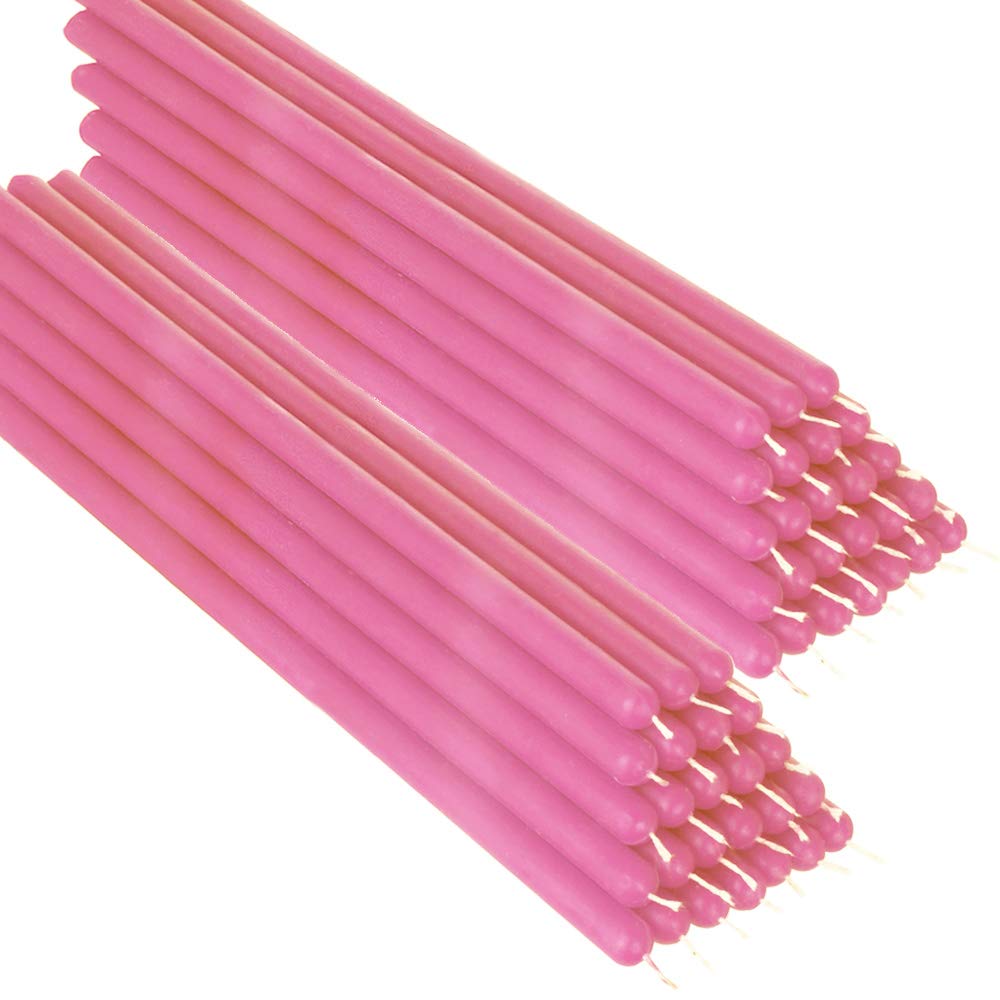 NKlaus 50x Rose Beeswax 26cm sootfree Handmade Table Candle Ritual Candle drip Candles 36349