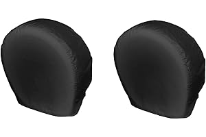 Explore Land Tire Covers 2 Pack - Tough Tire Wheel Protector for Truck, SUV, Trailer, Camper, RV - Universal Fits Tire Diameters 26-28.75 inches, Black