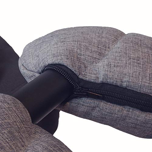 liuliuby CozyMitts – Weatherproof Stroller Hand Muff/Stroller Warmer Gloves for Freezing Winter – Universal Fit (Heather Gray)
