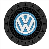 Auto sport 2.75 Inch Diameter Oval Tough Car Logo Vehicle Travel Auto Cup Holder Insert Coaster Can 2 Pcs Pack (Volkswagen)