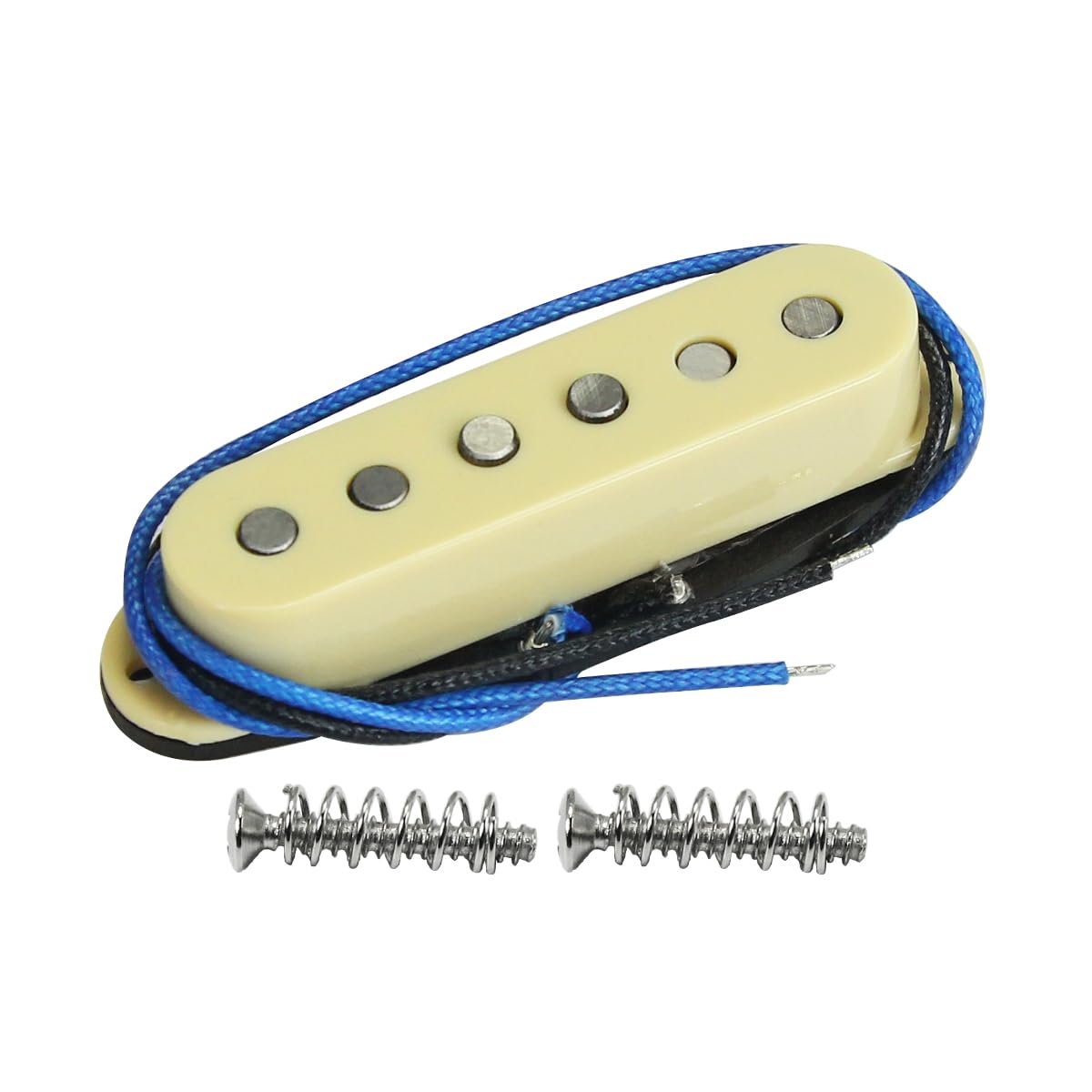 FLEOR Single Coil Pickup Alnico 5 ST Pickups Middle Guitar Pickups Staggered for ST SQ Electric Guitar, Cream