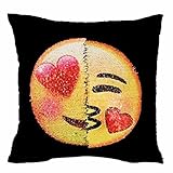 Kimloog Hot Sale! Two Sides Two Moods Emoji Throw Pillow Cases Home Decor Cushion Covers Square Pillowcases (D)