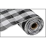10.5" Faux Jute Check Mesh: Black & White (10 Yards) Jute Deco Mesh Floral Mesh by Craig Bachman