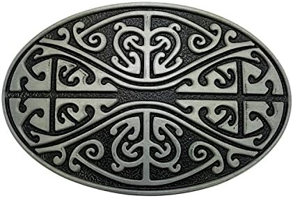Cool Vintage Western Cowboy Celtic Knot Belt Buckle For Men Grey Tone