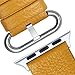 Fullmosa Leather Bands Compatible with Apple Watch Band 49mm 46mm 45mm 44mm 42mm for Men Women, Top Grain Genuine Leather Strap for iWatch Ultra 2/Ultra/10/9/8/7/6/5/4/3/2/1/SE2/SE, Yellow/Silver