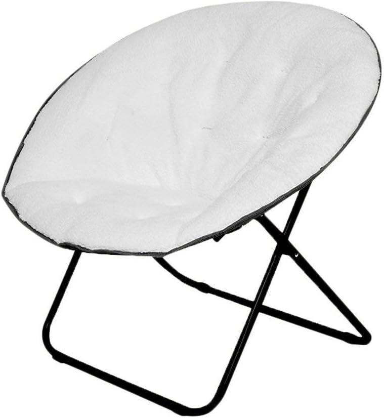 KJRJSF Large Faux Fur Folding Saucer Moon Chair Lightweight Construction & Oversized Comfy Padded Cushion (Color : B)