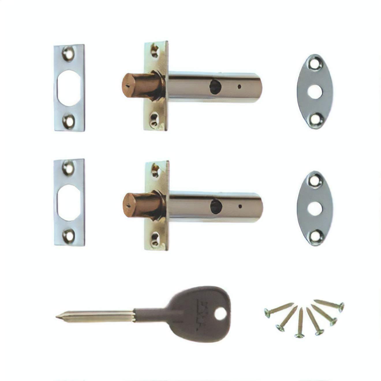 ERA 838-53 Mortice Door Lock Bolt With Star Key For Enhanced Home Security For External and Internal Doors (2x Concealed Rack Bolts, 1x Star Key) – Satin Chrome/Silver