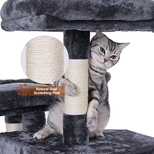 BEWISHOME MultiLevel Cat Tree Condo for Indoor Cats with Sisal