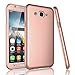 Tekcoo For Galaxy J7 Case, [T360 HY] Ultra Thin Full Body Coverage Protection Scratch Proof Hard Slim Hybrid Cover Shell With Tempered Glass Screen Protector For Samsung Galaxy J7 SM-J7008 [Rose Gold]