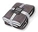 Pembrook Super Soft and Warm Reversible Plush Coral Micro with Sherpa Shearling Lining, (51 X 63 inches) Fleece Blanket, Gray