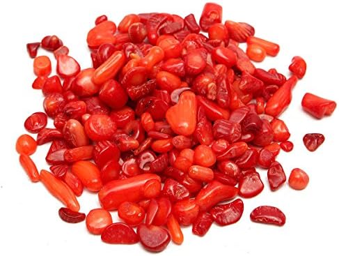 Red Natural Coral Quartz Crystal Stones 100g Rock Chips Polished Healing Gem Garden Patio Decoration Ornament Decorative Stones