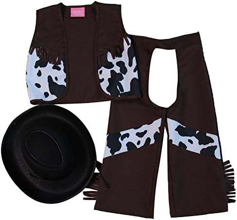 Classic Cowboy Chaps & Vest or Cowboy Chaps & Vest and Hat (2/4, Dark Brown/Black)