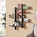 Danya B. Modern Home and Office Decor - Decorative Floating Wall Mount Asymmetric Display Shelves (Black)