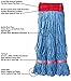 Supply Guru Commercial Mop Head, X-Large, Universal Headband, Blended Yarn, with Nylon Scrubbing Pad, 32 Ounce, 4-Ply, Blue. (M)