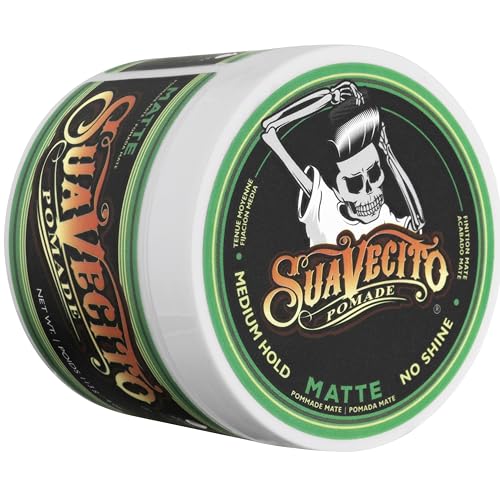 Suavecito Pomade Matte (No Shine) Formula 4 oz, 1 Pack - Medium Hold Hair Pomade For Men - Matte Hair Paste For Natural Texture Hairstyles