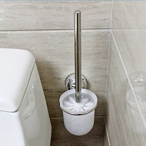 Greenour Toilet Brush 304# Stainless Steel Toilet Bowl Brush Strong Bristles Toilet Bowl Cleaning Brush for Bathroom Toilet with 2 Replacement Brush Head - Thumbnail 4
