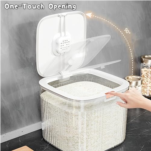 Beauenty Rice Storage Container,Large Food Storage Bin for Kitchen with Sealing Lid,Pet Food Dispenser,Versatile Pantry Organizer for Rice Grains Flour Cereal Pet Food (10kg)
