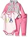 PUMA Girls Baby 3 Piece Jacket, Bodysuit, and Pant Set, Sugar Plum, 0/3M