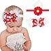 Habibee 2 Packs Baby Girls Headbands Christmas Hair Bows Bands for Girl Feather and Flower Hair Accesories