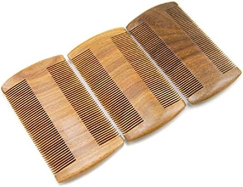 3pc Handmade Sandalwood Anti-Static Pocket Comb Beard And Mustache Comb Hair Brush