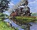 wallsthatspeak 2 Train Prints Steam Engine Fishing Antique Station 8x10 Set