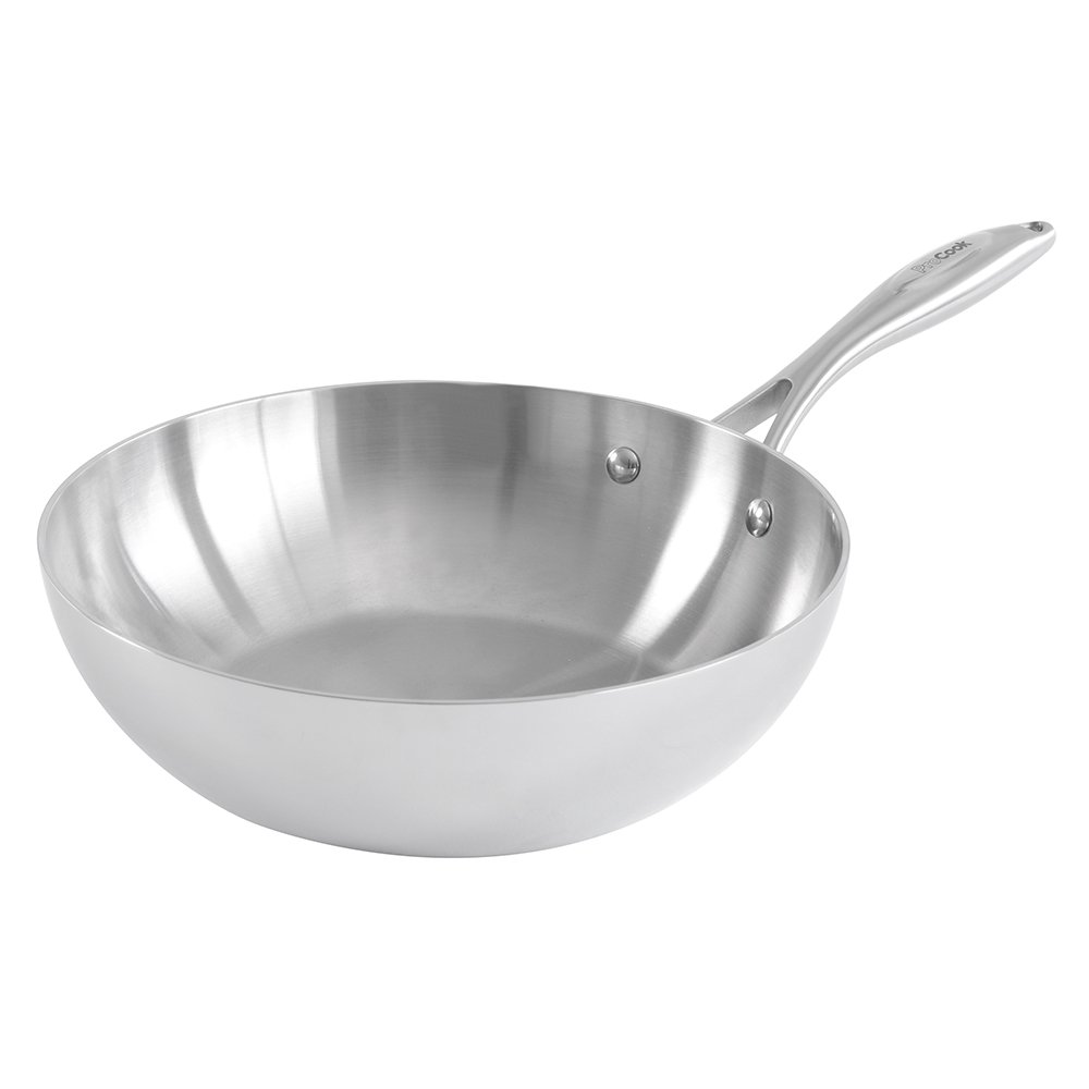 ProCook Elite TriPly Wok 28cm Stainless Steel Induction Pan with