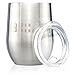 BAR NONE Wumbler Set of 2 | Stainless Steel Wine Tumbler with Lid Insulated Wine Glasses Insulated Wine Tumbler with Lid Wine Tumblers Metal Wine Cups Stemless Wine Tumbler (Stainless Steel, 12 oz)