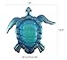 LIFFY Turtle Wall Decor Outdoor Nautical Metal Art Blue Hanging Glass Sea Sculpture for Patio, Pool or Bathroom