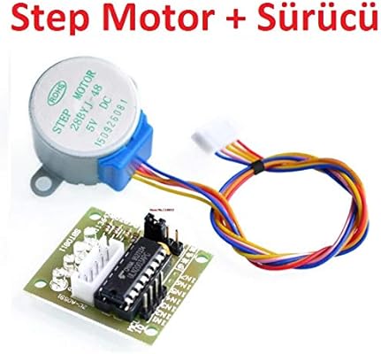 Step Motor Sürücü Devresi 4 Faz 5V DC Redüktörlü Step Motor ile ilgili görsel sonucu