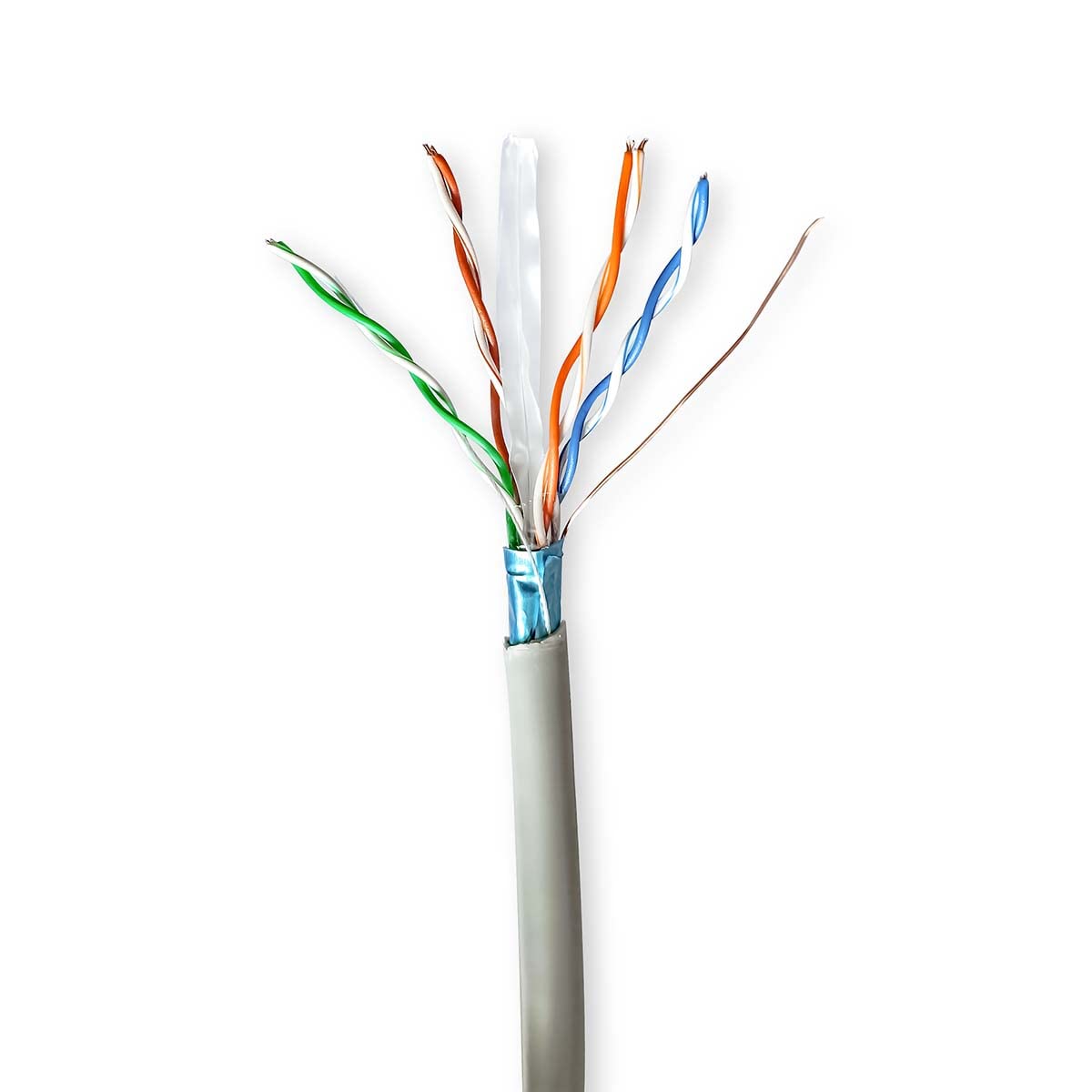 NEDIS Network Cable Roll | CAT6 | Stranded | F/UTP | CCA | 100.0 m | Indoor | Round | PVC | Grey | Gift Box