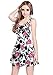 CowCow Black & Pink Floral Sleeveless Skater Dress, Black & Pink - XS