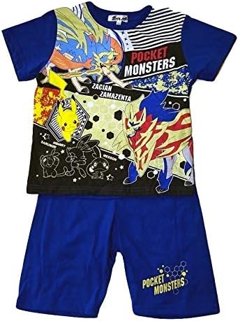 Amazon ポケモン ザシアン ザマゼンタ ピカチュウ ヒバニー メッソン サルノリ 光る パジャマ 半袖 110cm 1cm 130cm 110 パジャマ 通販