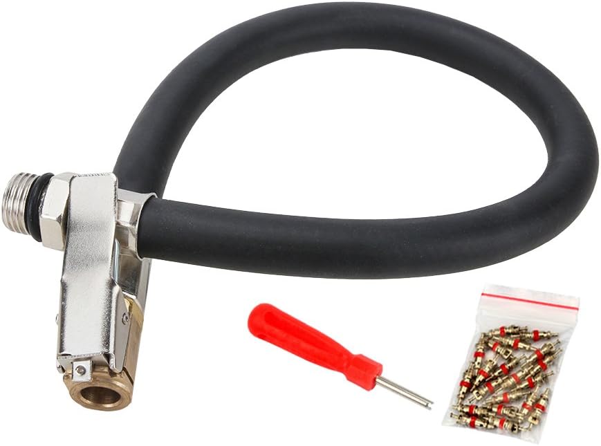 SENZEAL Tire Inflator Rubber Air Hose Clip On Air Valve Tool for