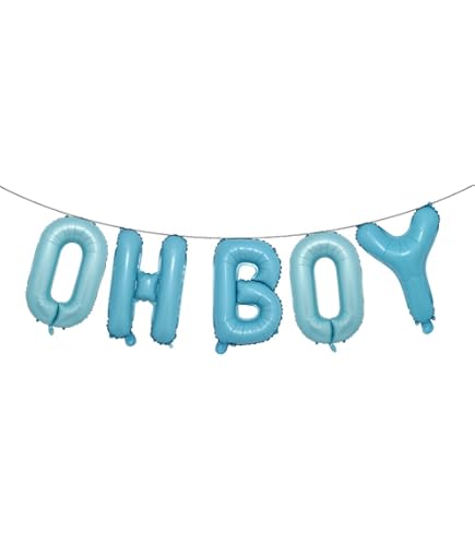 RUIANSI OH BABY Foil Letters Banner - 16 Inch Gender Reveal Party Decoration Kit